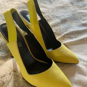 Aldo | Shoes | Aldo Bright Yellow Slingback Heels | Poshmark